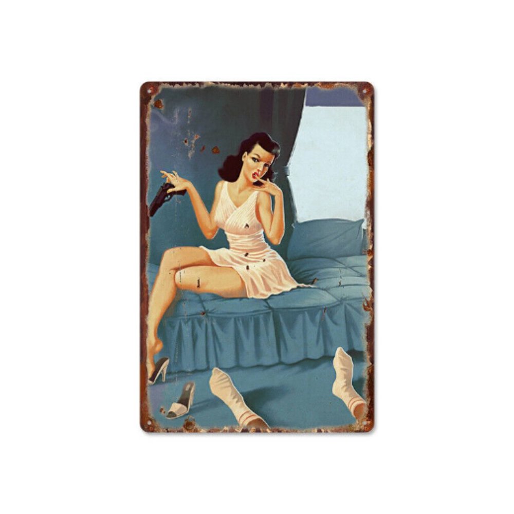 #83 Vintage Bar Metal Tin Signs Sexy Woman Retro Plaque Garage Customization Dec